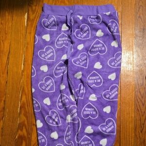 Purple Heart Print Pajama Pants